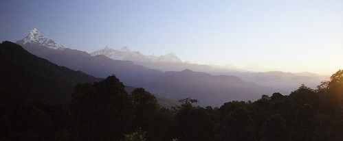 nepal panorama sunrise landscape asia scan alpine himalayas