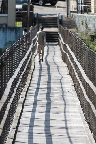 straightline pedestrianbridge kentucky greencounty bridge lines shadow dof depthoffocus