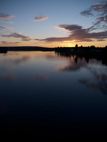 sunset sky skyline finland river rovaniemi