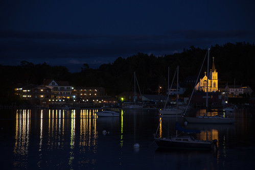 ocean sunset me night reflections twilight maine boothbay boothbayharbor 2013