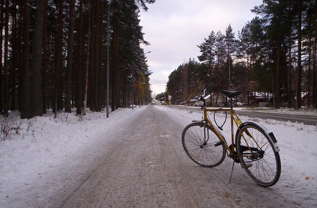 Bicicleta y nieve