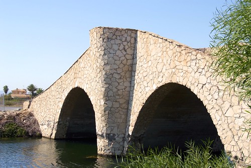 old bridge trees houses water stone architecture spain european lamanga humpbackbridge