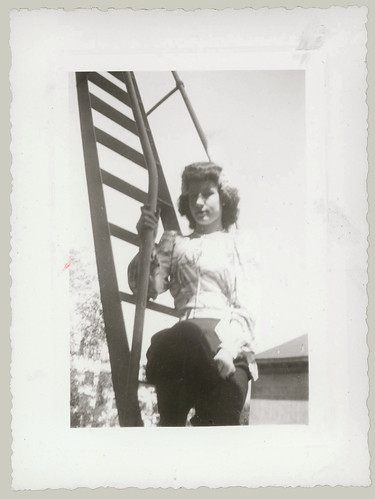 Girl on ladder