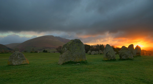 castlerigg stone circle keswick threlkeld blencathra lake district national park cumbria lakeland england english uk united kingdom great britain british holiday vacation trip travel sunrise light shadow morning ancient mountain canon 70d sigma sun cloud grass green sky early landscape view scenery scenic countryside april spring easter blue nature standing stones moody