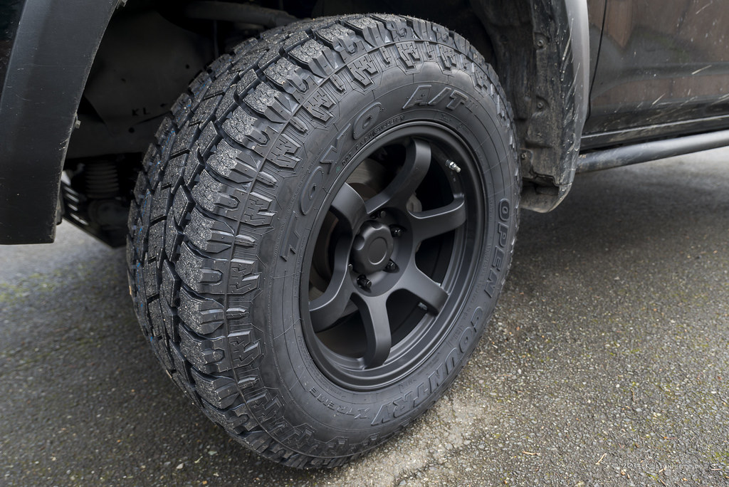 FN Wheels BFD mounted with Toyo Open Country AT II xtreme 285/65R18s. 