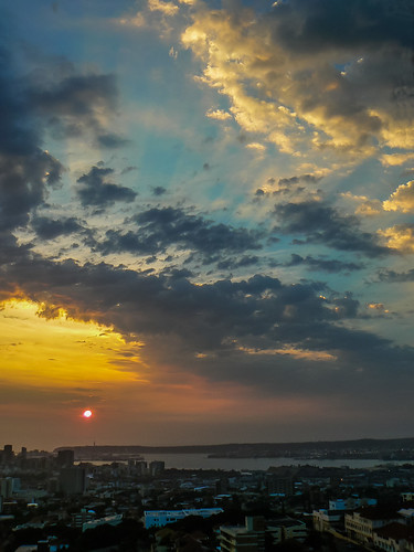 blue sky orange sunrise southafrica cloudy durban