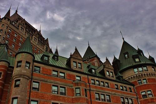 old city travel sky canada green architecture clouds canon buildings eos rebel view quebec peaceful historic québec copper daytime quebeccity chateaufrontenac tranquil t3i québeccity fairmontlechâteaufrontenac copperroof 600d waltphotos lordwalt kissx5 architectbruceprice canonlensefs1855mmf3556isii