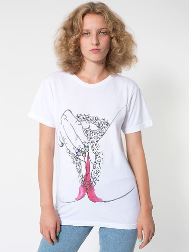 American Apparel model wearing vagina t-shirt designed by Petra Collins