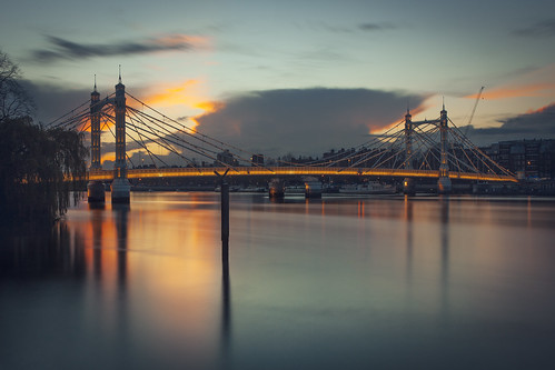 albert albertbridge bridge thames thamesriver london londres sunset unitedkingdom uk