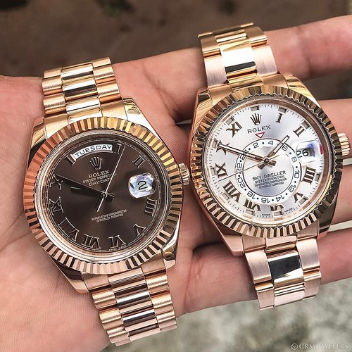 Rose Gold Vibes🌹 👈 $27.5K Daydate & $33.5K 👉 SkyDweller! Contact Us to make these pieces yours!