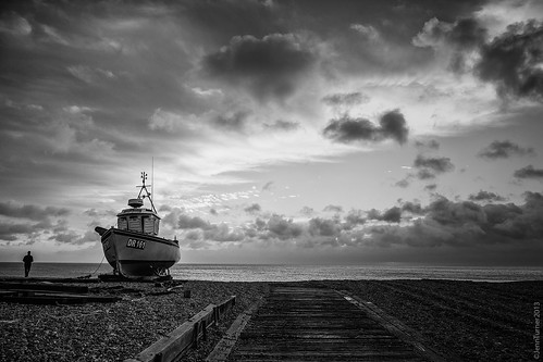 light bw white man black beach clouds sunrise canon person boat kent seaside fishing shingle pebbles coastal deal 6d 24105mm