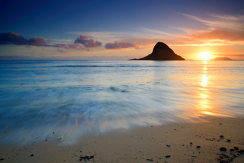 beach silhouette clouds sunrise landscape hawaii nikon day oahu windward kualoa chinamanshat d600 mokolii