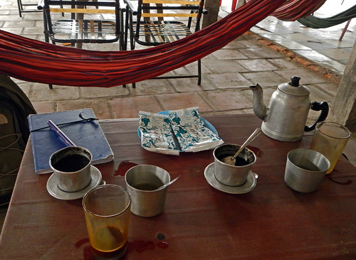 Hammock cafe along the road between HCMC and the Mekong