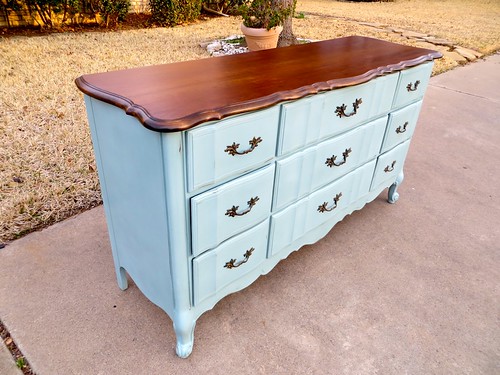 French Dresser with Annie Sloan Duck Egg Blue Paint