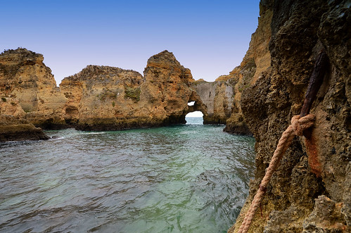 ocean sea seascape color portugal water rocks colorful day rocky sunny cliffs lagos atlantic clear algarve rugged the