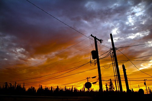 blue trees sunset red wild orange colors yellow night clouds intense powerlines yukon poles dust sillhouettes wildfire borealforest canoneos7d