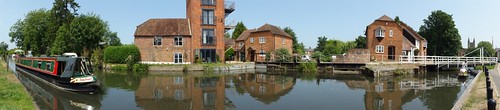 uk bridge summer england panorama west project boats boat canal photo day baker view mark july row panoramic swing photograph photoaday rowing 365 mills berkshire kennetandavon avon barge narrowboat newbury barges kennet narrowboats 2013 picsmark