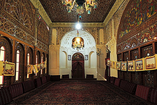 architecture carpet design hall asia iran traditional decoration middleeast qazvin westasia hussainiya