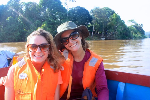 Lina and Dina read to set off on our river cruise on the Kinabatangan
