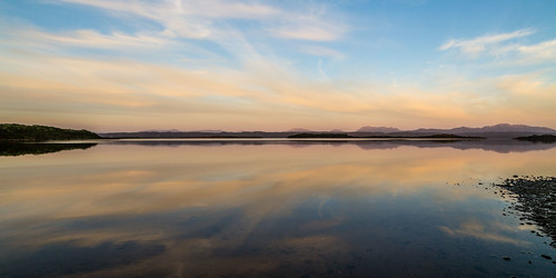 water westcoast sunset twilight clouds strahan tasmania australia au