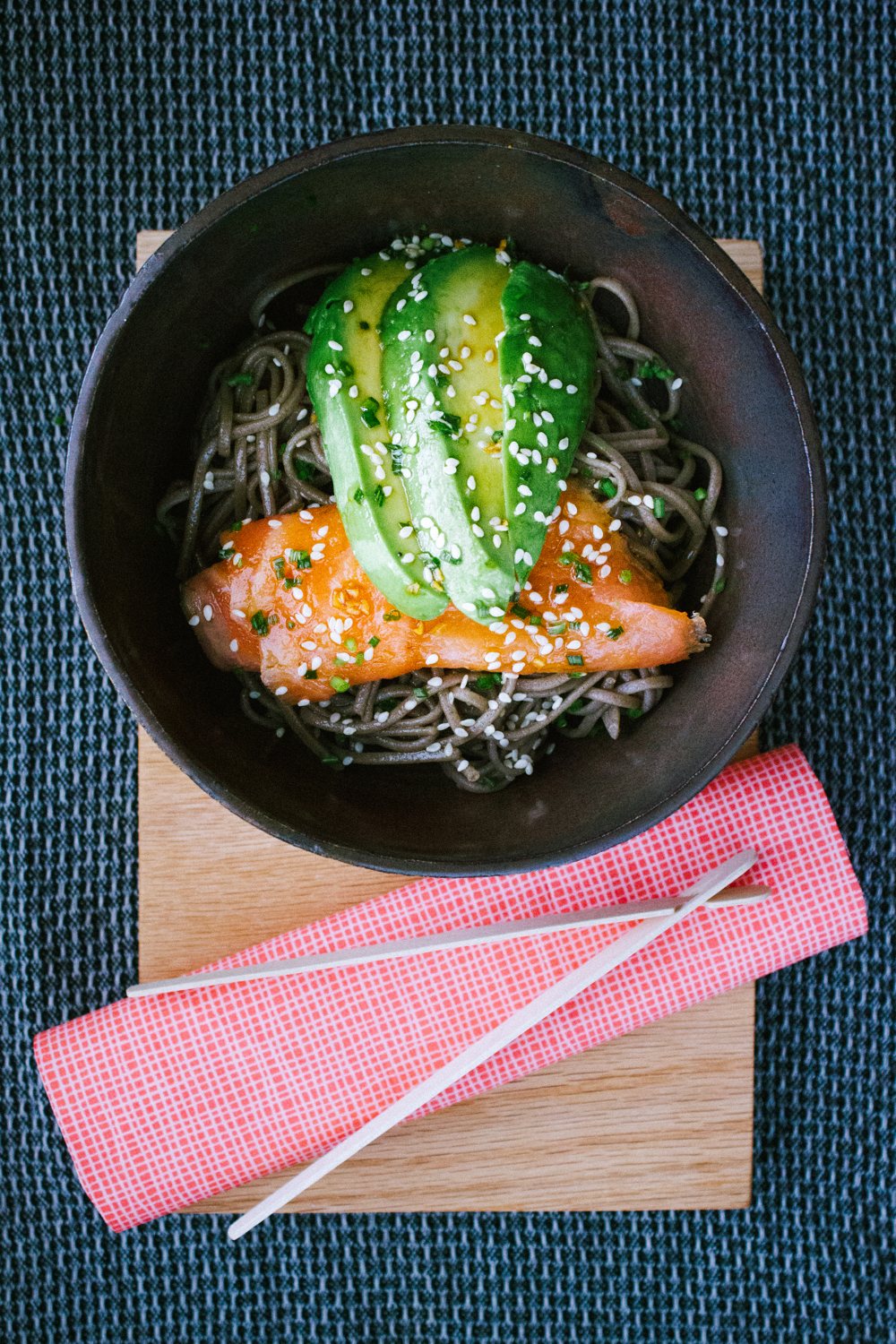 Soba Noodles with Smoked Salmon, Avocado and Mirin Dressing | Simple Provisions