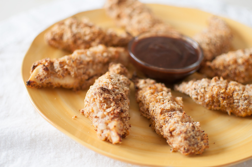 Buttermilk Almond and Panko Encrusted Chicken Fingers