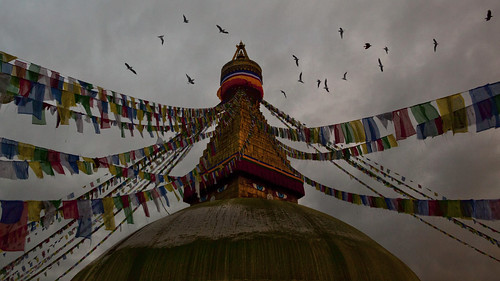 nepal sunset evening buddha buddhism kathmandu bodhnath bodhnathstupa