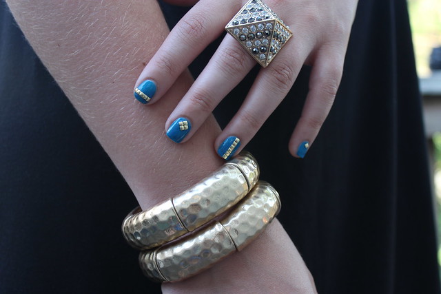 Living After Midnite: mark. Avon Get to the Point Ring: Gold Stud Mani