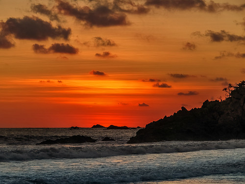 winter sunset red orange seascape beach water clouds canon landscape coast costarica january powershot shore tropical tropics centralamerica g11 2014 gaybeach laplayita