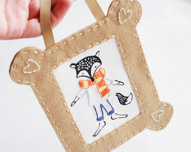 Wild Olive project embroidered portrait frame