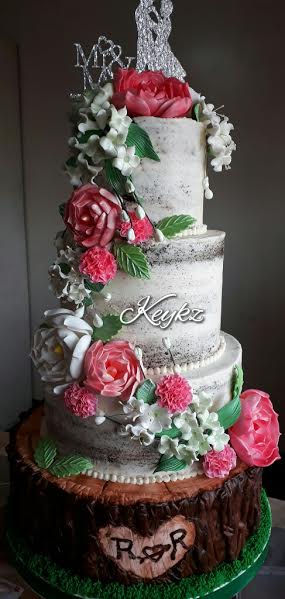 Naked Wedding Cake by Maureen Censon of Keykz Etc.