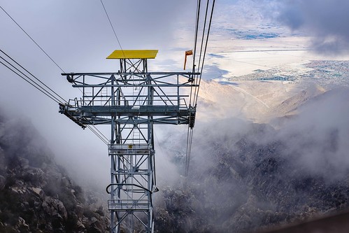 aerialtram mtsanjacinto palmsprings aerial fog gondola mountain tram valley view