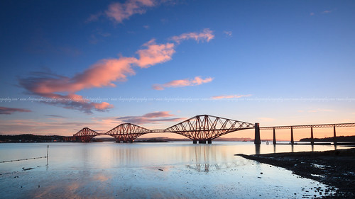 pink blue red orange clouds sunrise reflections scotland edinburgh glow bright forth lowtide forthbridge queensferry southqueensferry forthrailbridge canonefs1022mmf3545usm forthoffirth canoneos50d canon50d