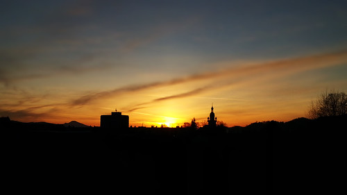 sunset evening clear slovakia trstená