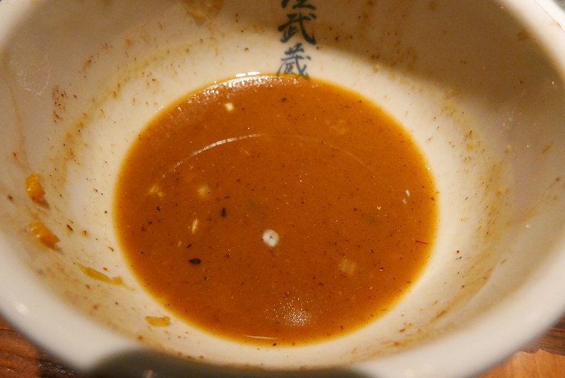 東池袋麵屋武蔵二天濃厚二天つけ麺の残りスープ