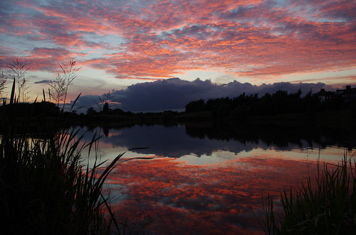 sunset clouds pond pentax nottinghamshire worksop k5ii pwpartlycloudy