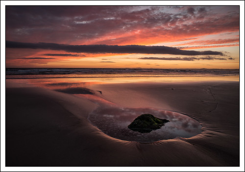 sunset sky beach water pool rock wales clouds landscape coast time unitedkingdom things druidstonhaven noltonandroch