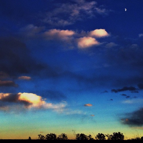 trees sunset sky moon nature beauty clouds square landscape dusk bluesky nobody row silence piedmont beautyinnature iphoneography iphone4s