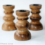 Wooden candlestick holders