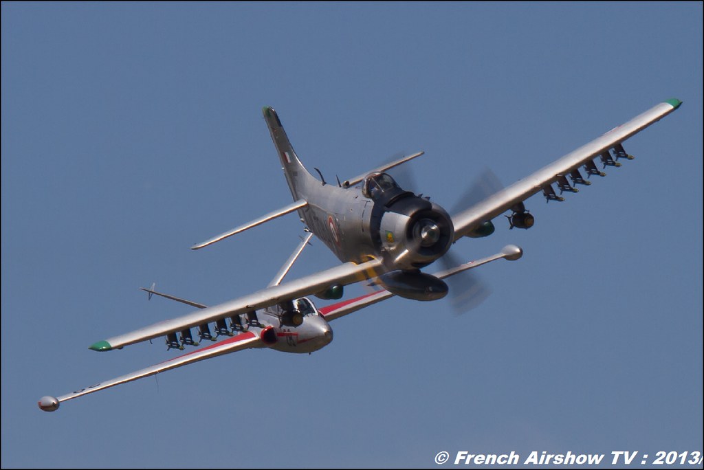 SKYRAIDER AD4N & CM 175 ZEPHIR ,50 ans bombardiers d'eau, Aix les Milles, Meeting Aerien 2013