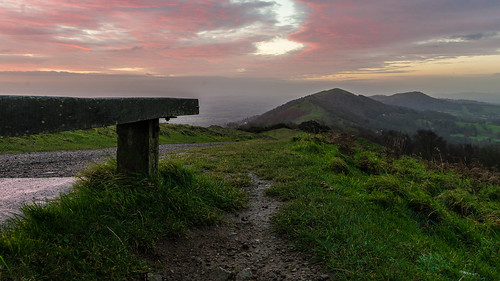 morning beautiful grass sunrise bench nikon day cloudy dramatic hills malvern worcestershire redsky britishcamp malvernhills d600 nikond600