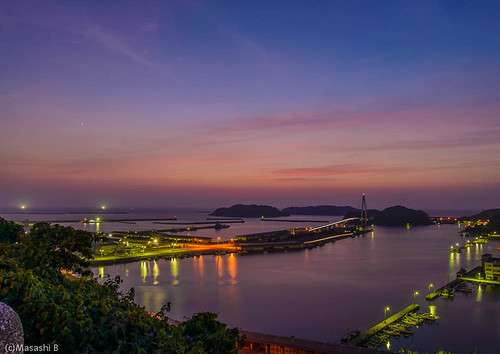 ocean bridge sunset japan harbor twilight ngc 日本 shimane hamada 島根県 浜田市 02景色 ゆうひパーク