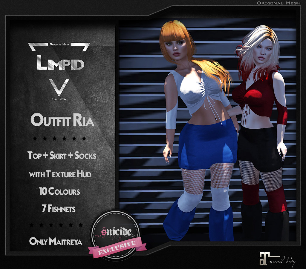 Limpid Outfit Ria Exclusive Suicide Dollz Event Ad - SecondLifeHub.com