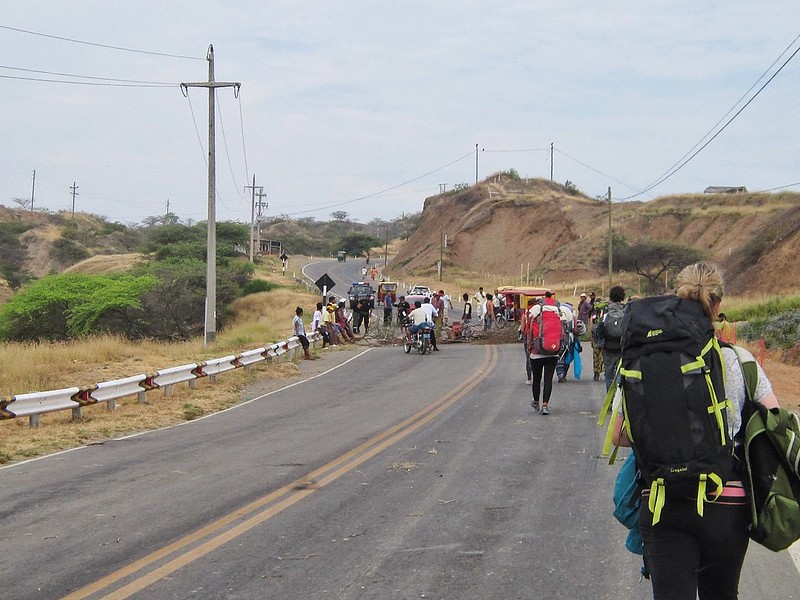 road blockade in Tumbes