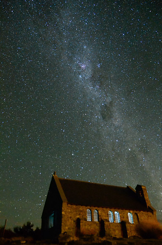 longexposure newzealand sky stars southisland laketekapo milkyway churchofthegoodshepard