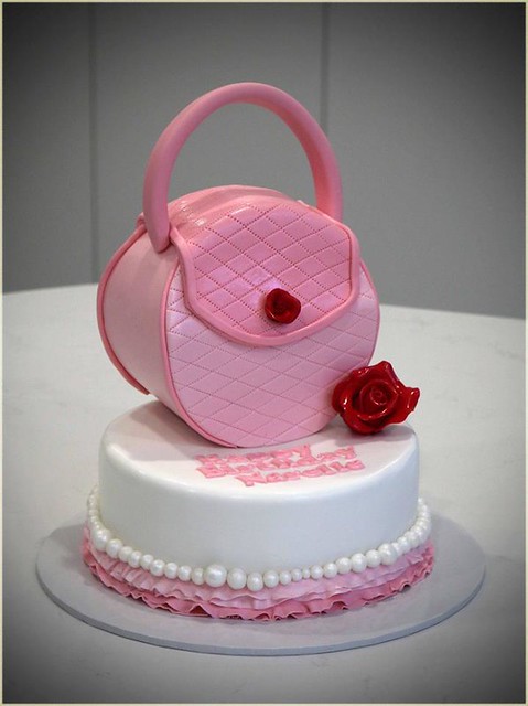 pink handbag cake
