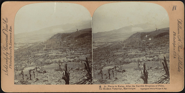 St. Pierre in ruins, after the terrible eruption of Pelee, the modern Vesuvius, Martinique