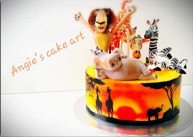 Madagascar Themed Cake by angiebakerkk of Angie's Cake Art