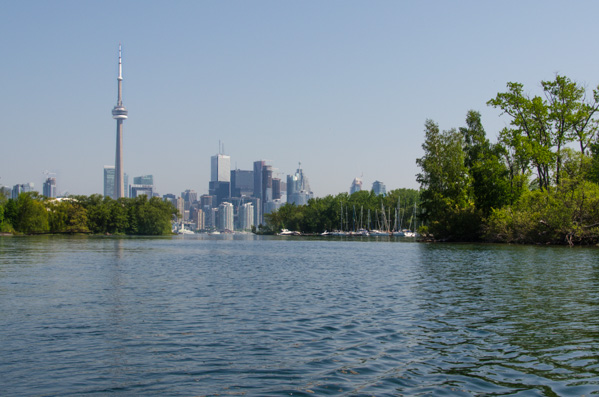 View of Toronto from the Toronto Islands | A canoe and paddle boat tour of the Toronto Islands