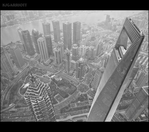 ksgarriott scottgarriott olympus omd em5ii 1240mm china orient shanghai city buildings towers high tall altitude shanghaitower monochrome blackandwhite bw pudong